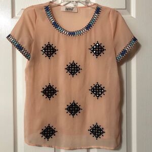 Womens Zalma Glamorous Embroidered Blouse Size Small